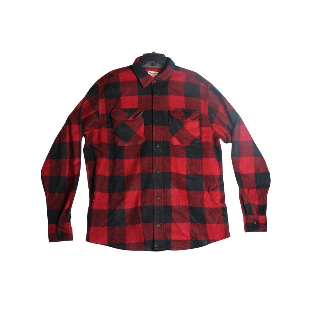 Wrangler L/S Red Back Lumberjack Western Thick Flannel Shirt Mens‎ Large